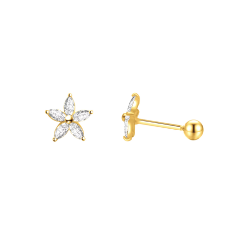 Flower chip earrings