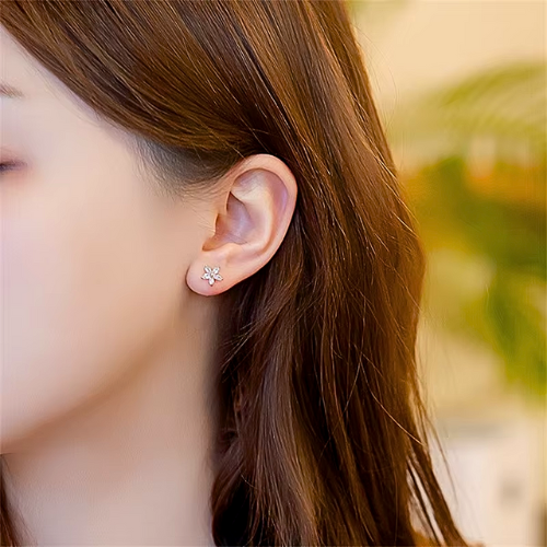 Flower chip earrings