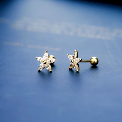 Flower chip earrings