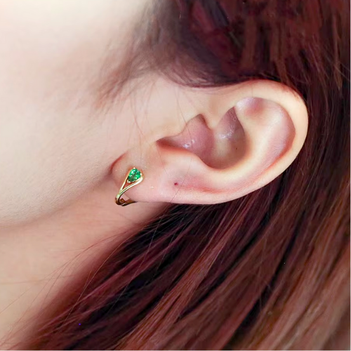 Mini Emerald Creoles